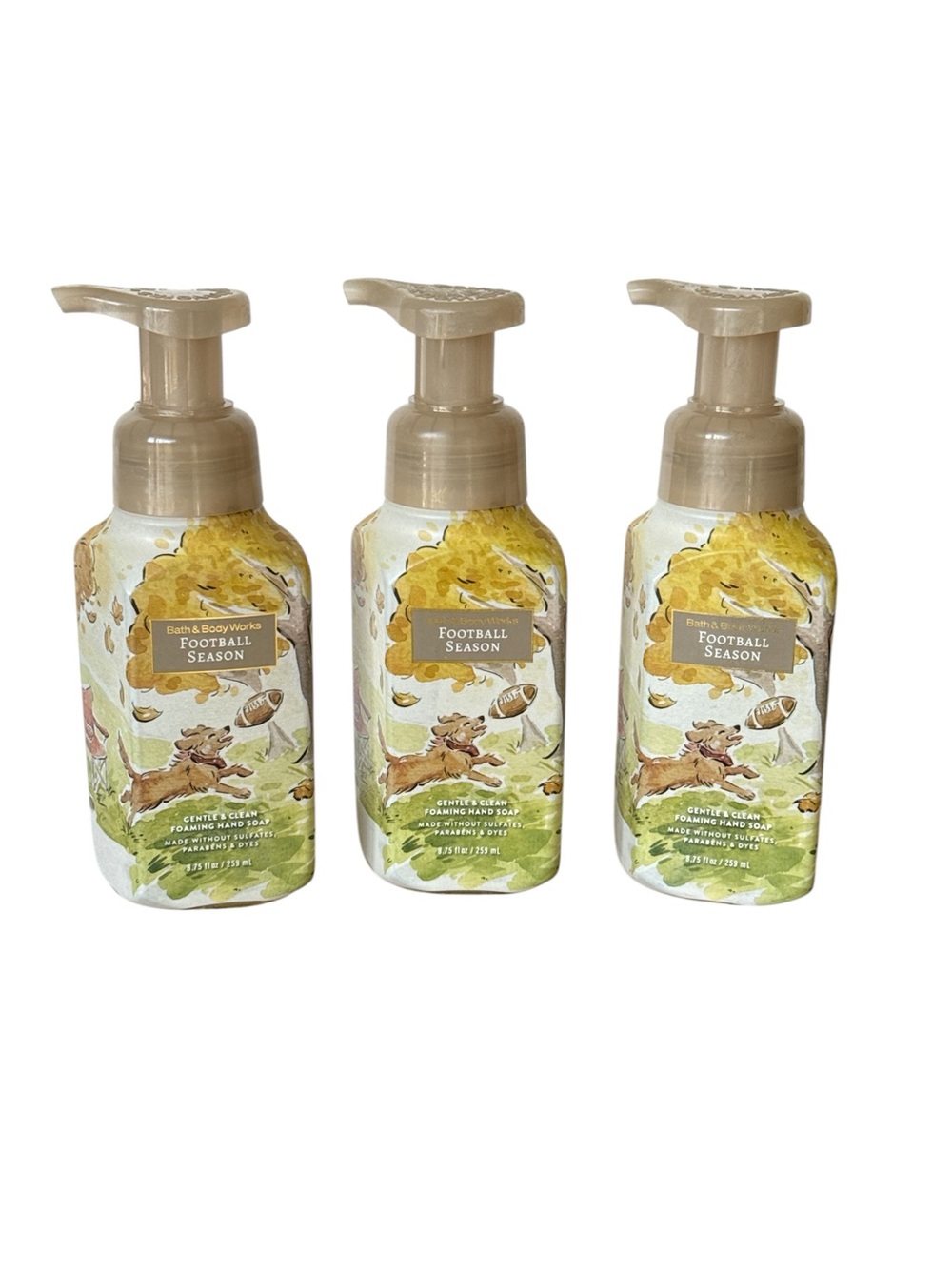 Bath & Body Works Football Season Foaming Hand Soap w/Essential oils x3 READ